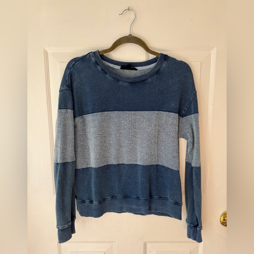 Jane and Delancey Blue Color-Block Sweatshirt
